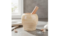 Wooden Garlic Crusher Garlic Smasher Hand Polished Solid Wood Pounding Bowl