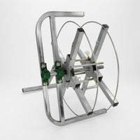 Central Axle Cable Spool Stand Clamp-Style Wire Reel Stand Metal Multi Purpose Reel Holder Silver Finish
