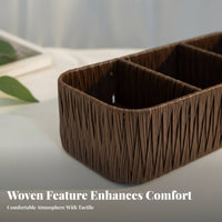 Imitation Rattan Weave container multi-purpose-use Desktop Container Built-in Handles