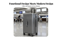 Large Capacity 5-Wheel Suitcase Adjustable Telescoping Handle Trolley Luggage Shock-Resistant for Women, Adults, Vacation, Weekend Getaways