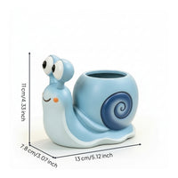 Snail Pen Holder Whimsical Snail Planter Desktop Decor Sculptural Ornament Space-Saving for Office Workers, Desk, Workspace