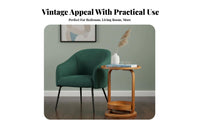 Light Luxury Feel Round Side Table Vintage design Round Tripod Table Mid-20th Centuryera Modern Design Nightstand space-efficient Size for Apartment Dwellers, Homeowners, Students, Bedroom, Small Spaces, Living Room, perusing corner
