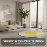Light Luxury Design Round Area Rug Easy to Clean Circular Floor Mat Wear-Resistant Loop Pile Chair Mat Dense Weave for Pet Owners, Interior Designers, Office Workers, Living Room, Bedroom, Entryway, Kitchen