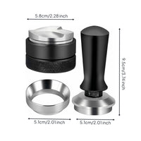 3 Pieces Espresso Distributor Tamper Set Stainless Steel 51mm Coffee Distributor Set Precision Espresso Accessories Kit for Home Baristas