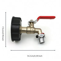 IBC Tote Adapter with Shutoff Heavy Duty Tote Tank Drain Adapter Easy to Install for Garden Watering