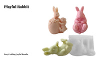 Bunny Plaster Ornament Cast Easter Bunny Cast Reusable for DIY Enthusiasts, Parents, Home Decoration, Gift Making