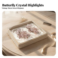 2 Pieces Rose-Hued Butterfly Hair Clips Charming Design Wedding Butterfly Hairpins Elegant Design Feather Hair Clip for Brides, Women, Weddings, Prom