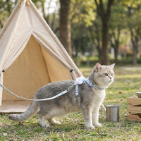 Cat Vest Harness and Leash Set, Durable Polyester H-Style Cat Walking Harness with Alloy Buckle, Escape Proof Outdoor Travel Cat Harness, 120cm