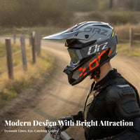Adventure-Grade Resilience Resistant Full Face Motocross Helmet Removable Liner for Adults, Cyclist S, Go-Karting, Rally BMX