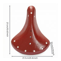 Curved Retro Shape Vintage Bike Saddle Brown-Red Finish Vintage Bike Seat Metal Rivets Faux Leather Saddle Shock Absorbing