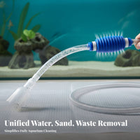 Fish Tank Siphon Cleaner Easy to Use Manual Aquarium Siphon Press Bulb Fish Tank Water Changer for Beginners, Small Tanks, Desktop Aquariums