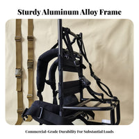 Fully Welded Construction Heavy Duty Pack Frame Multi-Purpose External Freighter Frame Ergonomic Design Aluminum Cargo Hauler Breathable Back Padding for Rescue Personnel, Delivery Workers, Mountaineering, Camping, Goods Transportation