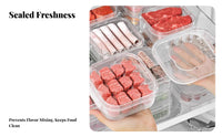 Divided Compartments meat Portioning Box health-safezer Safe Stackable Deli meat storage container crispKeeping Refrigerator Organizer food-safe plastic for Meal food-safeppers, Home Cooks, Office Workers, Kitchen