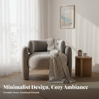 Nordic Design Single Sofa Chair Comfortable Lazy Sofa Chair Soft Upholstery Modern Rounded Armchair Long-Lasting Wood Frame for Interior Decorators, Apartment Dwellers, Living Room, Bedroom, Reception Area, Beauty Salon