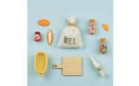 10 Pieces Assembled Miniature Baking Prop Set Cloth Drawstring Sack Dollhouse Bakery Prop Set Glass Bottles Miniature Kitchen Props Cork Stoppers
