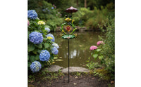 Frog Garden Stake Whimsical Yard Art Weather-Resistant Lawn Ornament for Gardeners, Homeowners, Patios
