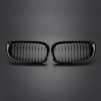 2 Pieces Kidney Grille with Vertical Slats Front Bumper Grille Direct Replacement Sporty Aesthetic ABS Construction Painted Glossy Surface Suitable for Car Styling German Vehicles