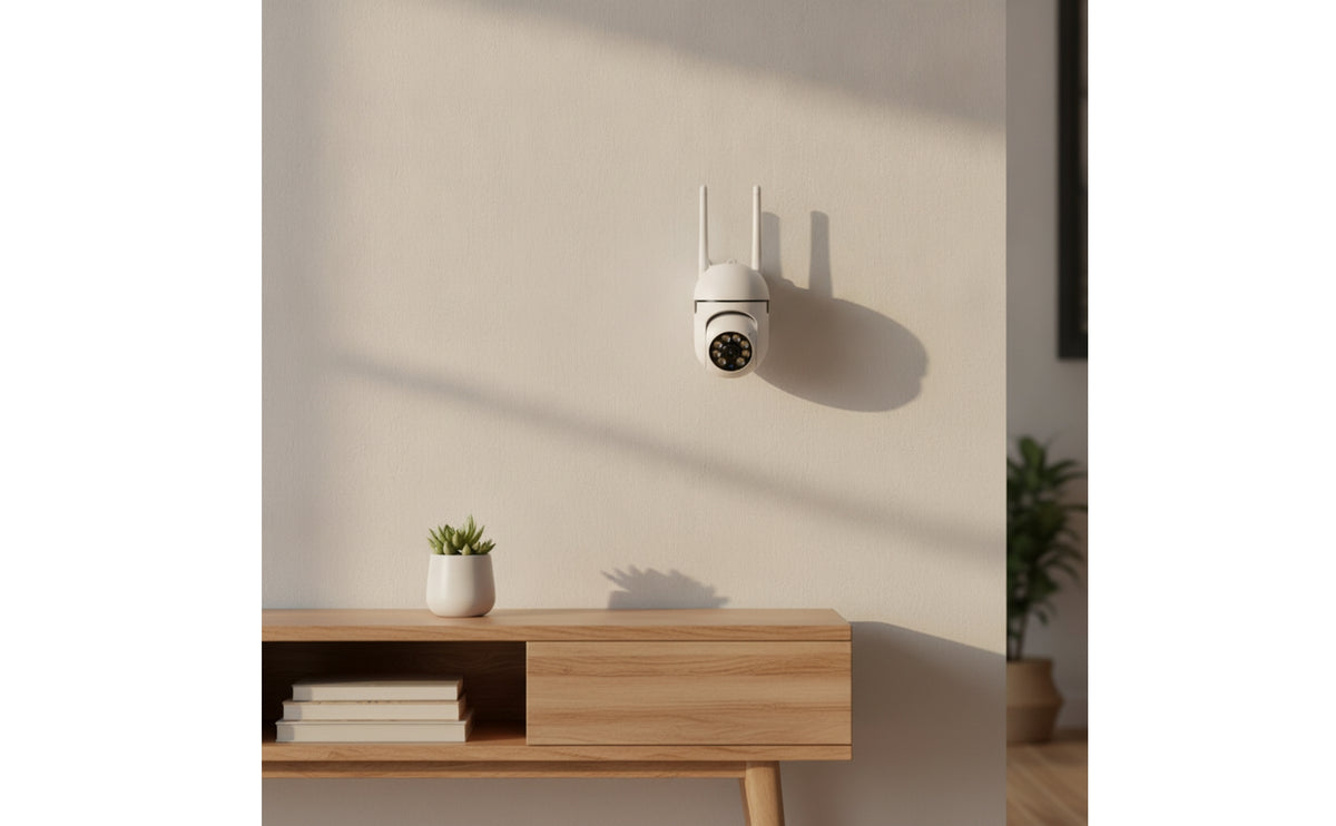 Compact Wireless Security Camera with Antennas Motion Detection Distant Monitoring for Homeowners