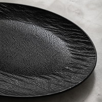 Oval Serving Platter, 12 Inch Ceramic Serving Dishes, Stone Pattern Matte Finish, for Entertaining Guests