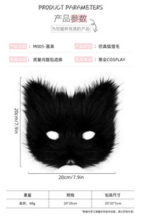 Halloween Fox Mask, Gloves, and Plush Tail Cosplay Accessory Set