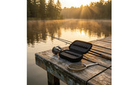 Zip-Around Fishing Lure Storage Case Compact EVA Tackle Case Rectangular Lure Storage Bag Black for Anglers, Fishermen