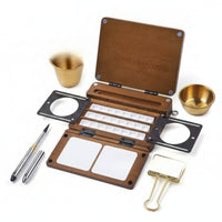 Fold-out Portable Paint Box with Mixing Plates Compact Wooden Paint Box Sturdy Palette Travel-Friendly for Artists, Painters, Sketchers, Outdoor Painting, Studio