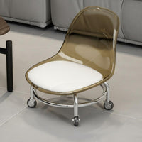 360-Degree Swivel Low-Profile Roller Seat Quiet Wheels Cushioned Roller Stool Effortless Rolling Mobile Seating Ergonomic Backrest for Homeowners, Beauticians, Living Room, Salon, Bathroom, Office