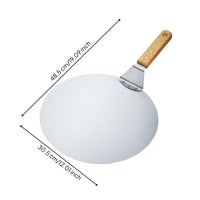 Pizza Peel with Wooden Handle Round Pizza Peel Easy to Clean for Pizzaiolos, Pizzerias