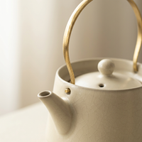 Kung Fu Tea Set for Adults, Ceramic Teapot with Handle and Cups, Traditional Chinese Porcelain with Gift Box