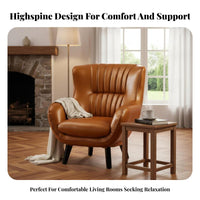 traditional design Highspine Club Chair Ergonomic Comfort Upholstered highspine design Armchair Sturdy Construction Lounge Seat Soft paddinging for Homeowners, Readers, Seniors, Living Room, Home Office, perusing corner, Bedroom