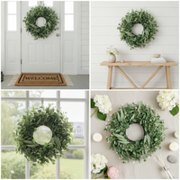 Artificial Eucalyptus Leaf Wreath for Front Door Decor