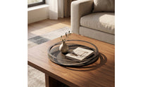 Round Tray Vintage Metal Tray Rustic for Countertop