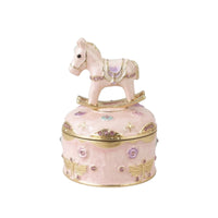 Horse Trinket Box Embossed Jewelry Box with Horse Decorative Gift for Dresser, Vanity