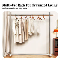 Heavy Duty Single Clothing Rack Stable Base Clothes Stand Minimalist Design Storage Furniture Space-Saving for Retail Stor Owners, Fashion Designers, Apartment Dwellers, Dressing Room, Walk-in Closet, Bedroom, Entryway