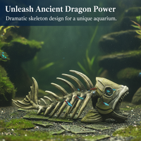 Aquarium Dinosaur Skeleton Skull Fish Bone Hideout Decoration
