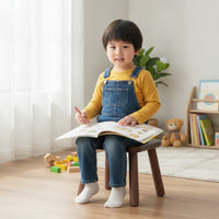 Wooden Stool Compact Stool with Handhold Portable Furniture for Kids, Small Areas, Entryway