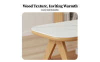 Mid-Century-Century Modern Design Low Table with Storage Shelf Stable Construction Household Furniture Hidden Compartment Rounded Corner Top for Apartment Dwellers, Homeowners, Telecommute Workers, Living Room, Small Compact Areas, Balcony, Lounge Area
