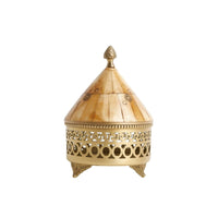 Brass Storage Jar Gilded Jar Hand-Applied Container with Lid for Dresser