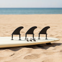 3 Pieces Surfing board Rear Fin Black Surfing board Fin with Screws Curved for Surfers