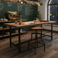 Industrial Bar Stool Vintage Design Adjustable Height Stool for Cafe, Kitchen