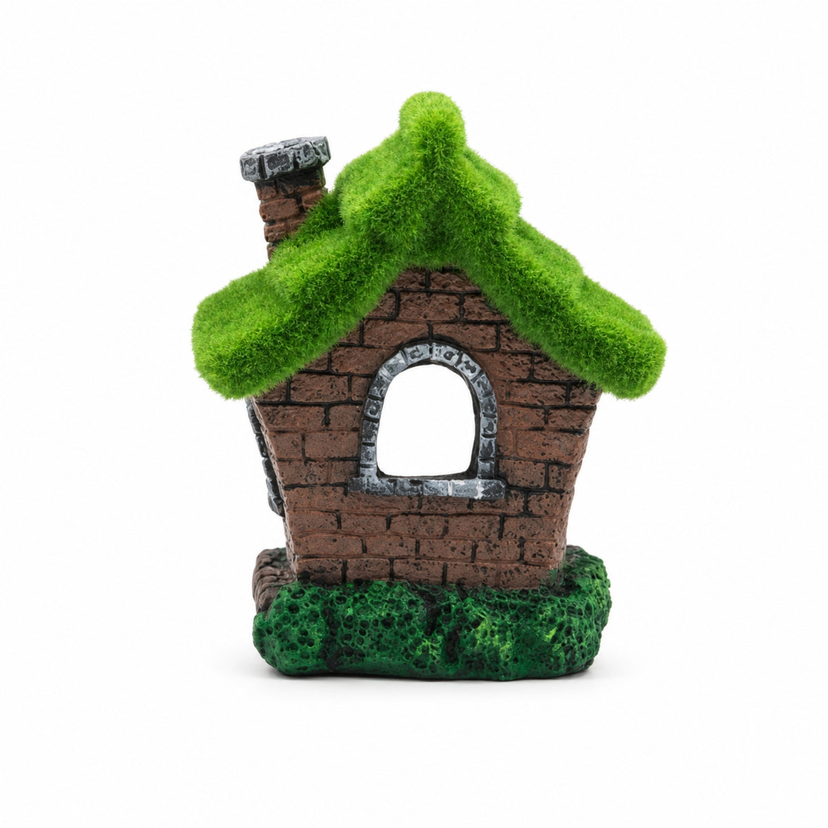 Mossy Aquarium Ornament with Moss Roof Realistic Aquarium Decoration House with Moss Resin Aquatic Tank House Small