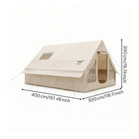 Large Inflatable Tent with Chimney Port Jack Heavy-Duty Inflatable Cabin Tent Long-Lasting Portable for Families