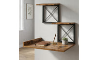 Stepped 3-Tier Display Shelf Space-Saving Desktop Display Rack Long-Lasting Tabletop Organizer with Shelves Rustic for Entryway