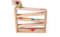 Rolling Track Toy Fine Motor Wooden Exploratory Wooden Ramp   for Preschoolers, Kids, Playroom, Daycare, Classroom