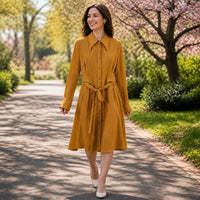 Women's Floral Tie-Neck Spring Fashion Dress