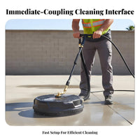 Quick Connect Pressure Washer Surface Cleaner Double Rotating Jets Rotary Surface Cleaner Power Washer Floor Scrubber for Homeowners, Parking Lots, Driveways, Sidewalks, Patios