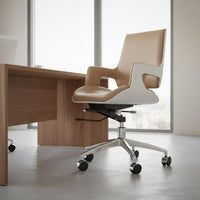 Mobile Office Chair with Arms Height Adjustable Modern Computer Chair Minimalist Style for Conference Room