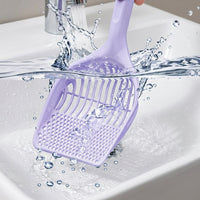 Litter Sifter and Scooper Cat Tool, Wide Sand Sifter for Litter Tray, Deep Scooper with Hook Storage, Non-Folding Cat Owner Gifts