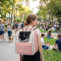 Cat Backpack and Dog Backpack with Transparent Window, PVC Material Small Pet Carrier for Small Dogs, Portable Breathable Outdoor Pet Carrier