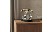 Telephone Figurine Desktop Display Phone Sculpture Decorative Piece Metal Handset Sculpture Ornament for Living Room